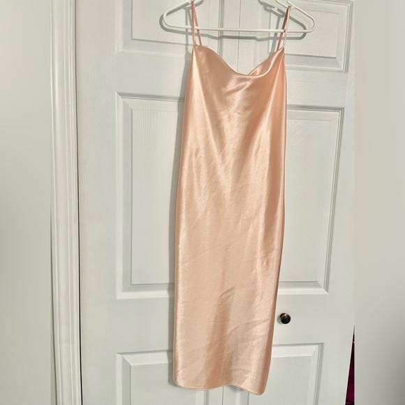 Altar’d State Coral Carlotta Satin Slip Dress - Picture 2 of 5